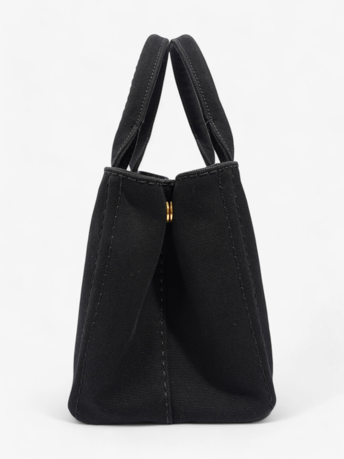 Prada Canapa 2 Way Handbag Black Cotton