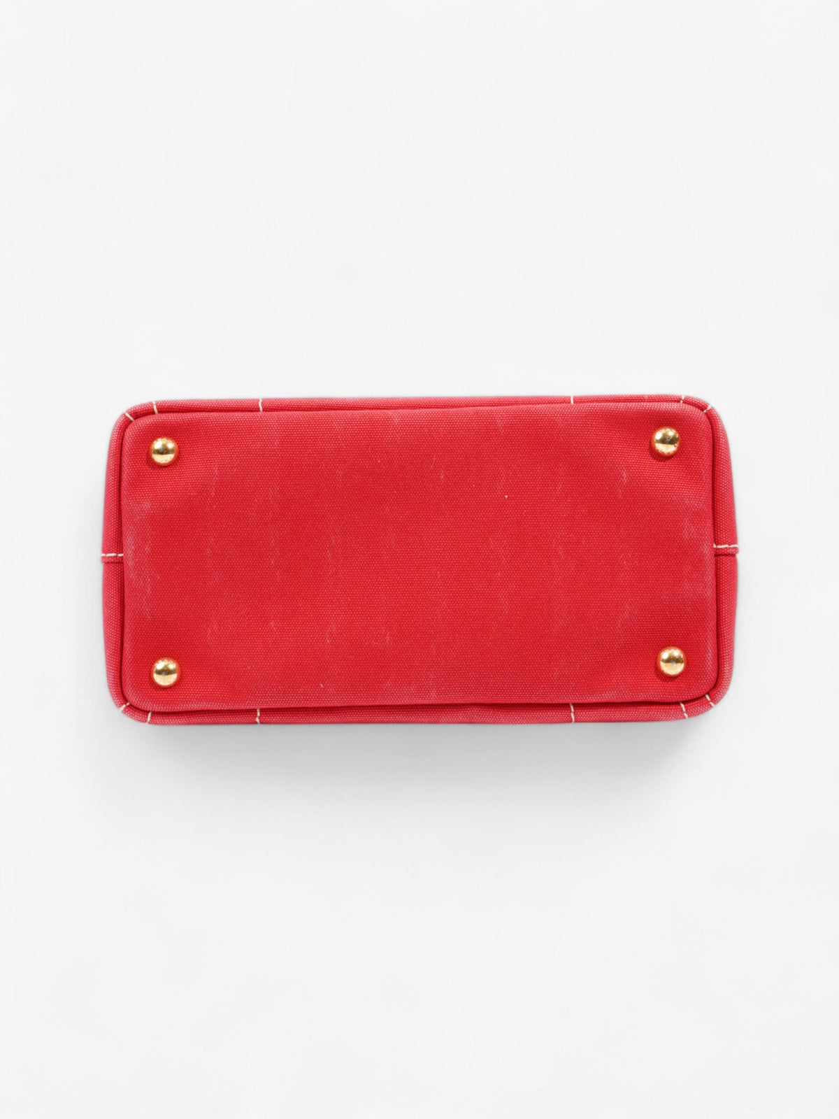Prada Canapa 2 Way Handbag Red Cotton