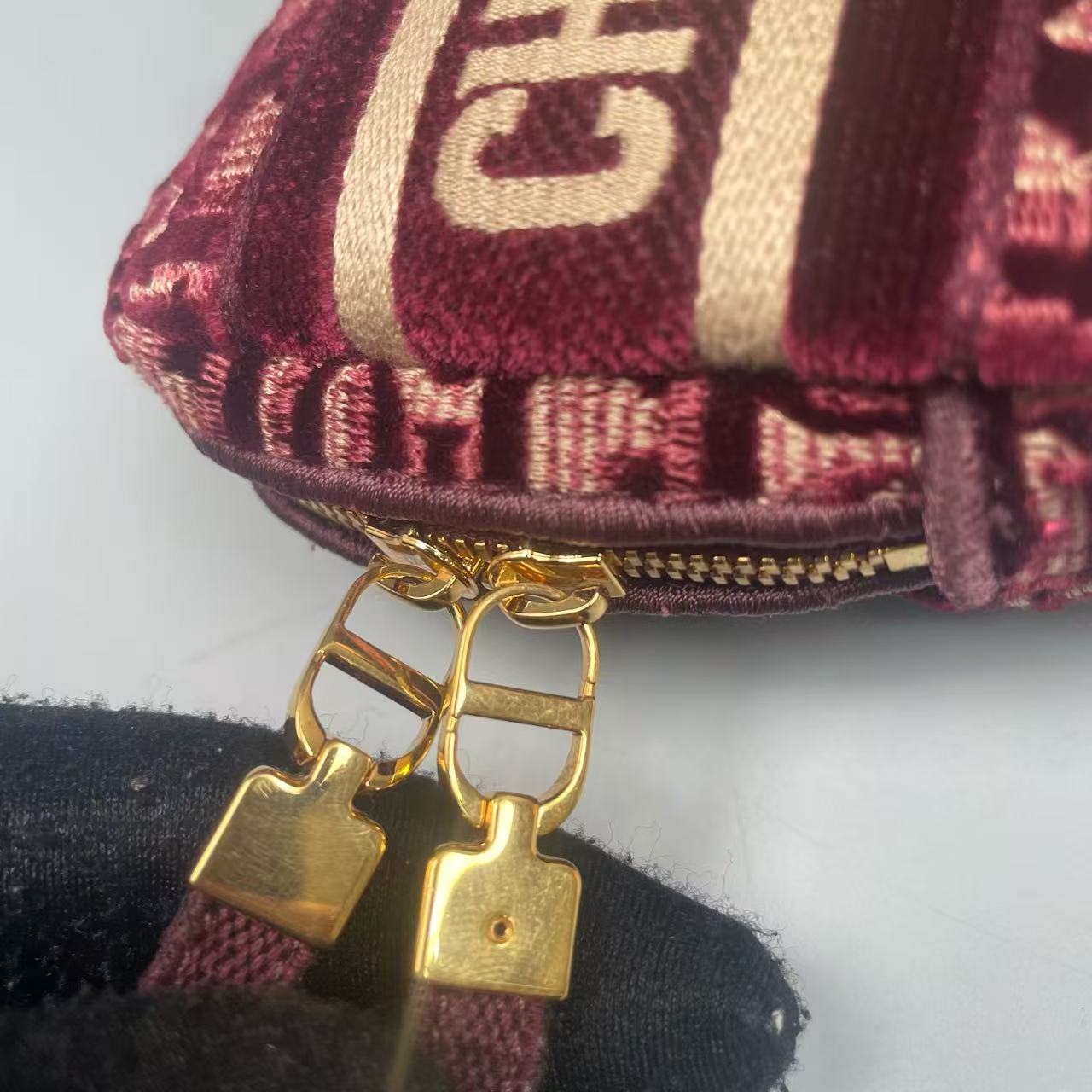 Pre-owned Dior Small Coin Pouch Burgundy Oblique, 2021