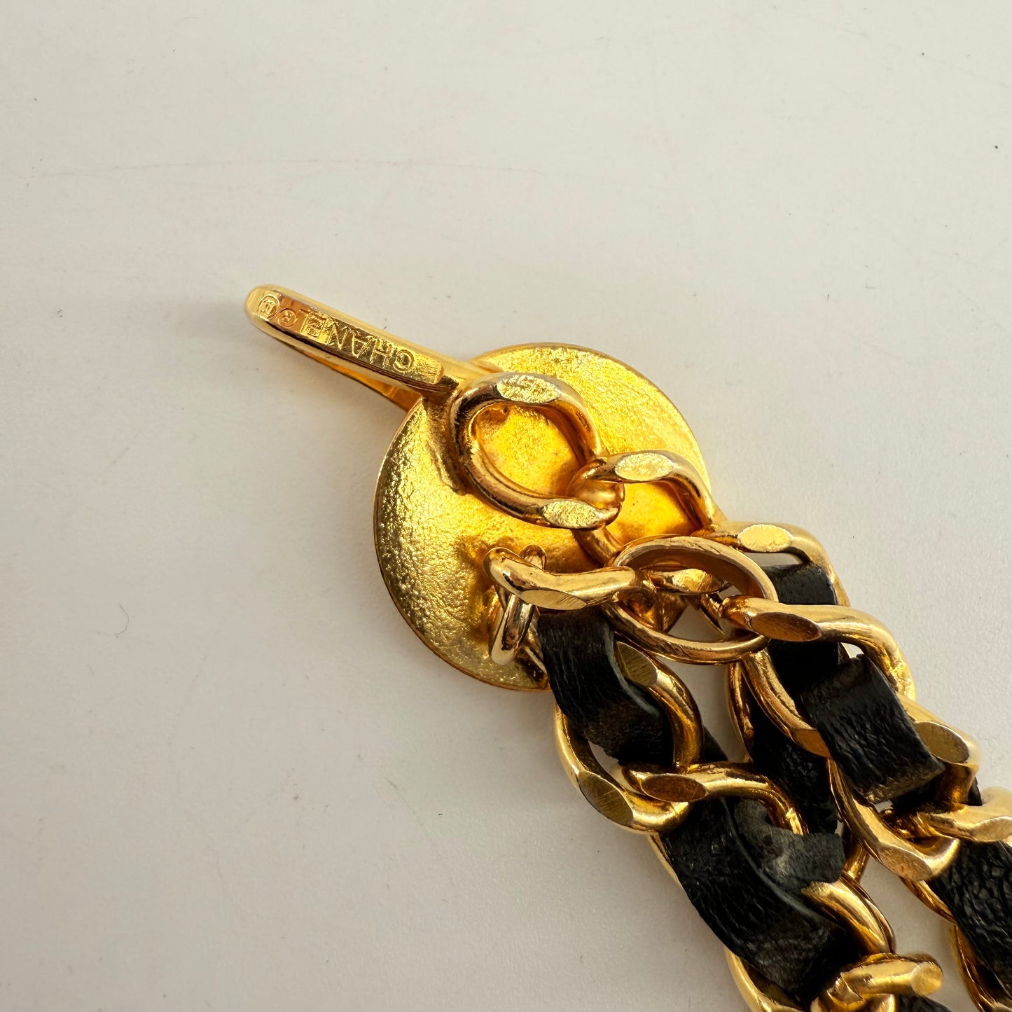 CHANEL Vintage Black Golden Waist Chain