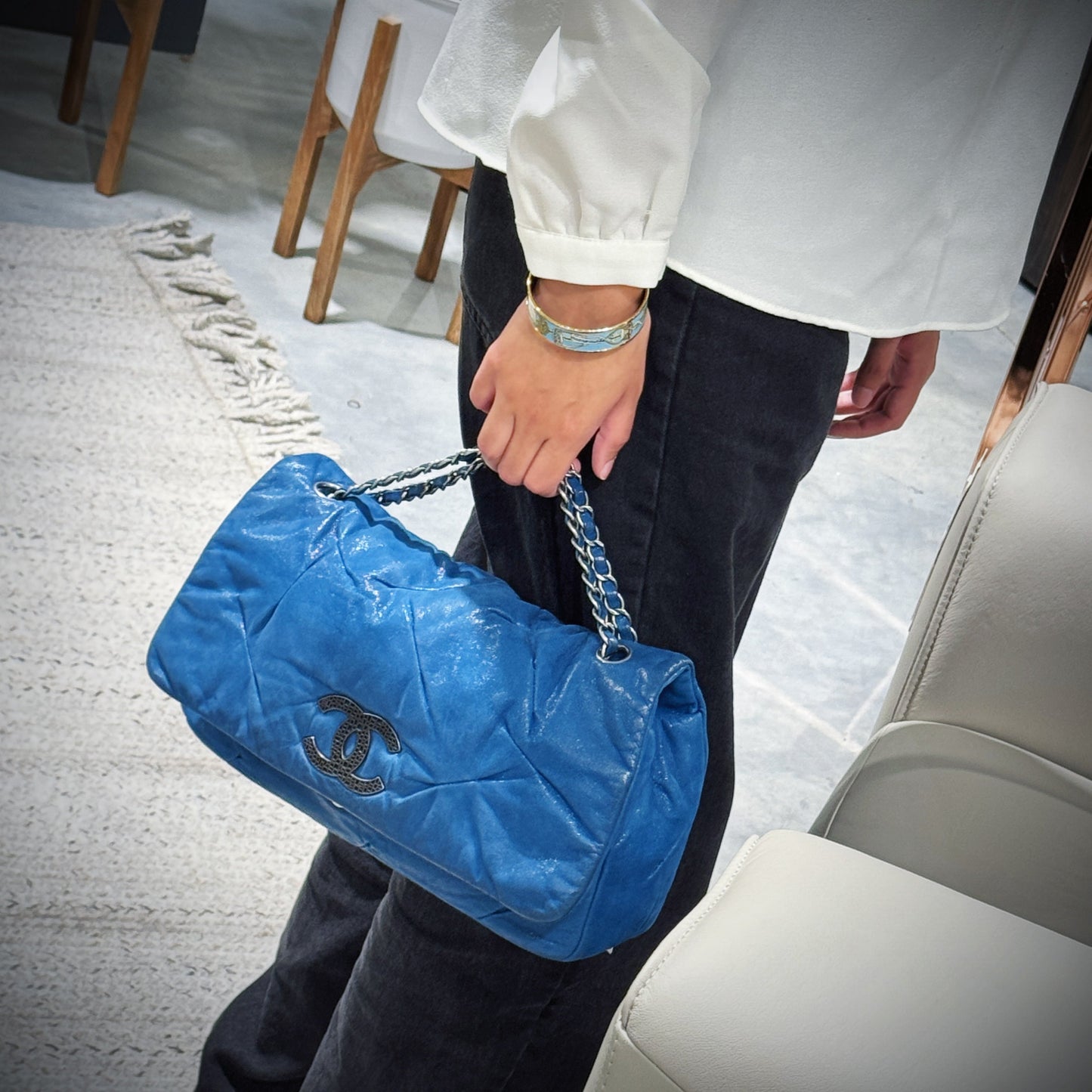 Chanel CC Glint Iridescent Calfskin Nubuck Flap bag TWS