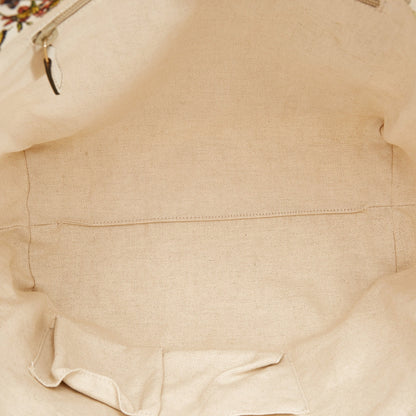 Gucci Tote Bag White Flora Printed Canvas