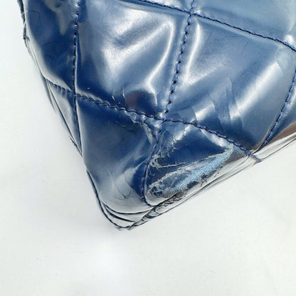 Chanel Quilted In the Business navy blue patent leather Flap bag TWS