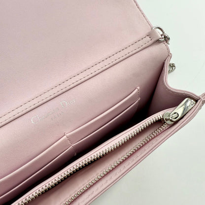 Christian Dior Diorama Patch Embellished Leather Wallet on Chain TWS