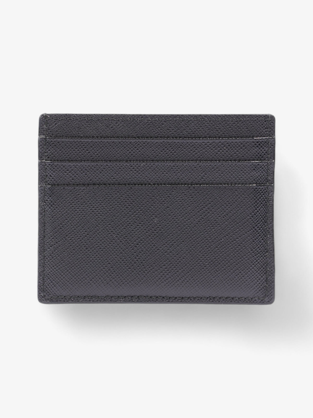 Prada Card Case Holder Black Saffiano Leather