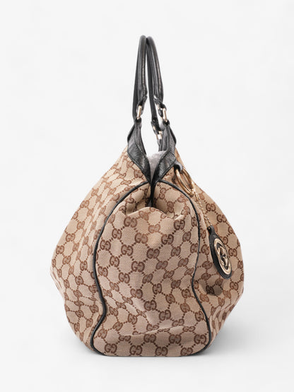 Gucci Sukey Large Beige And Ebony GG Supreme Canvas