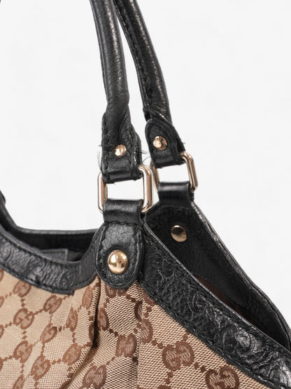 Gucci Sukey Large Beige And Ebony GG Supreme Canvas