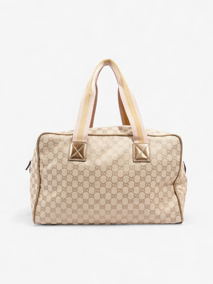 Gucci Interlocking G Travel Bag GG Supreme / Gold / Pink Canvas
