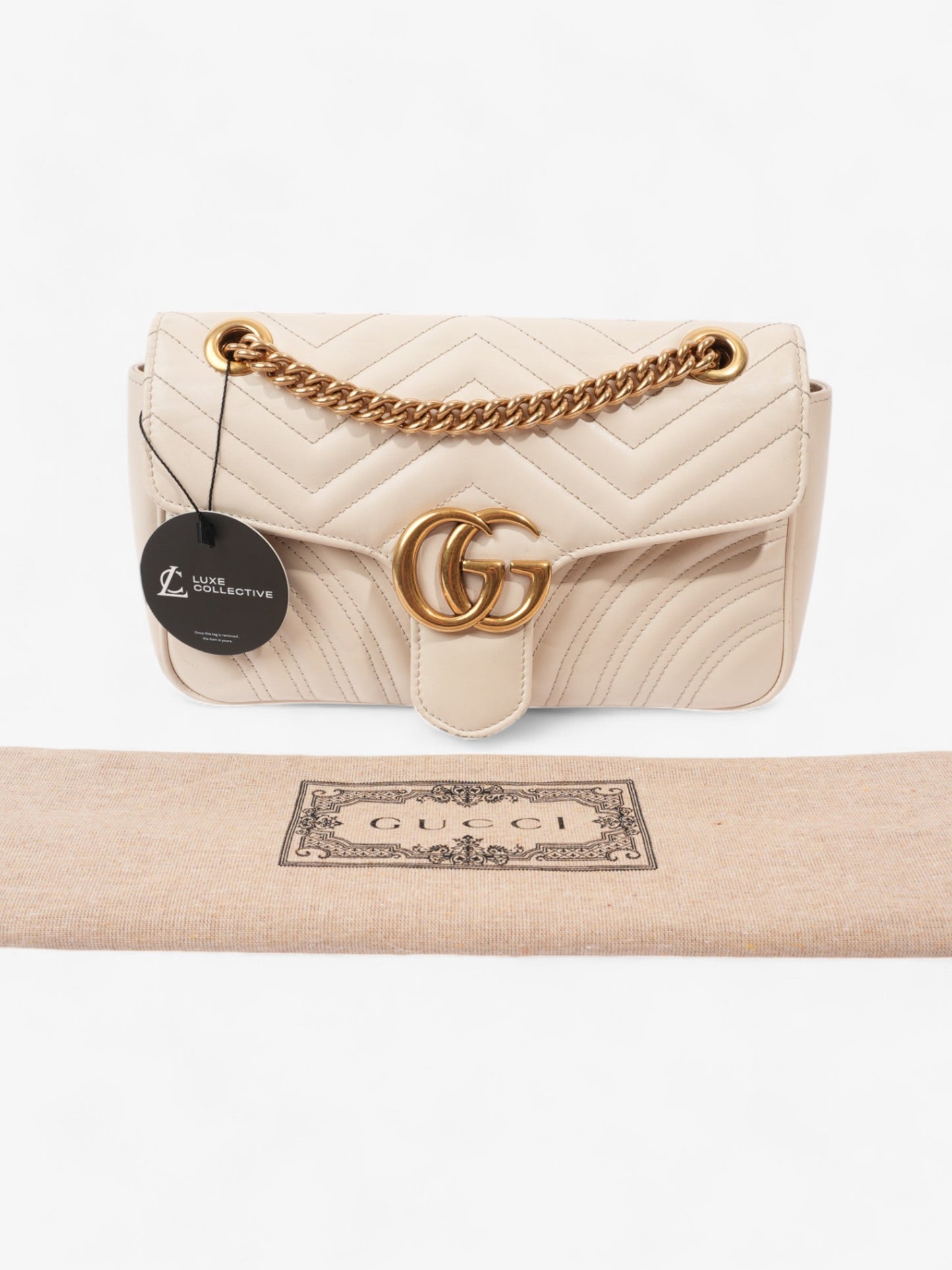 Gucci GG Marmont White Matelasse Leather Small