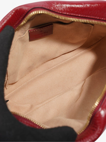 Gucci Marmont Chain Shoulder Beige / Red Canvas Small