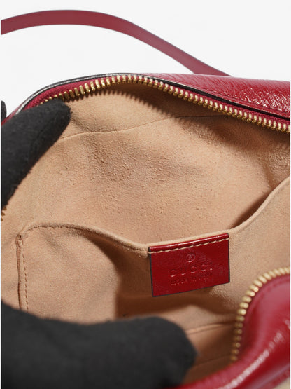 Gucci Marmont Chain Shoulder Beige / Red Canvas Small