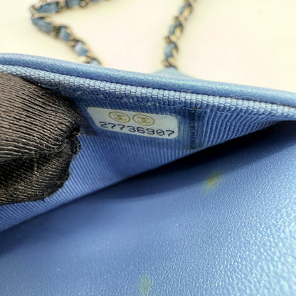 Chanel Iridescent Blue Wallet On Chain