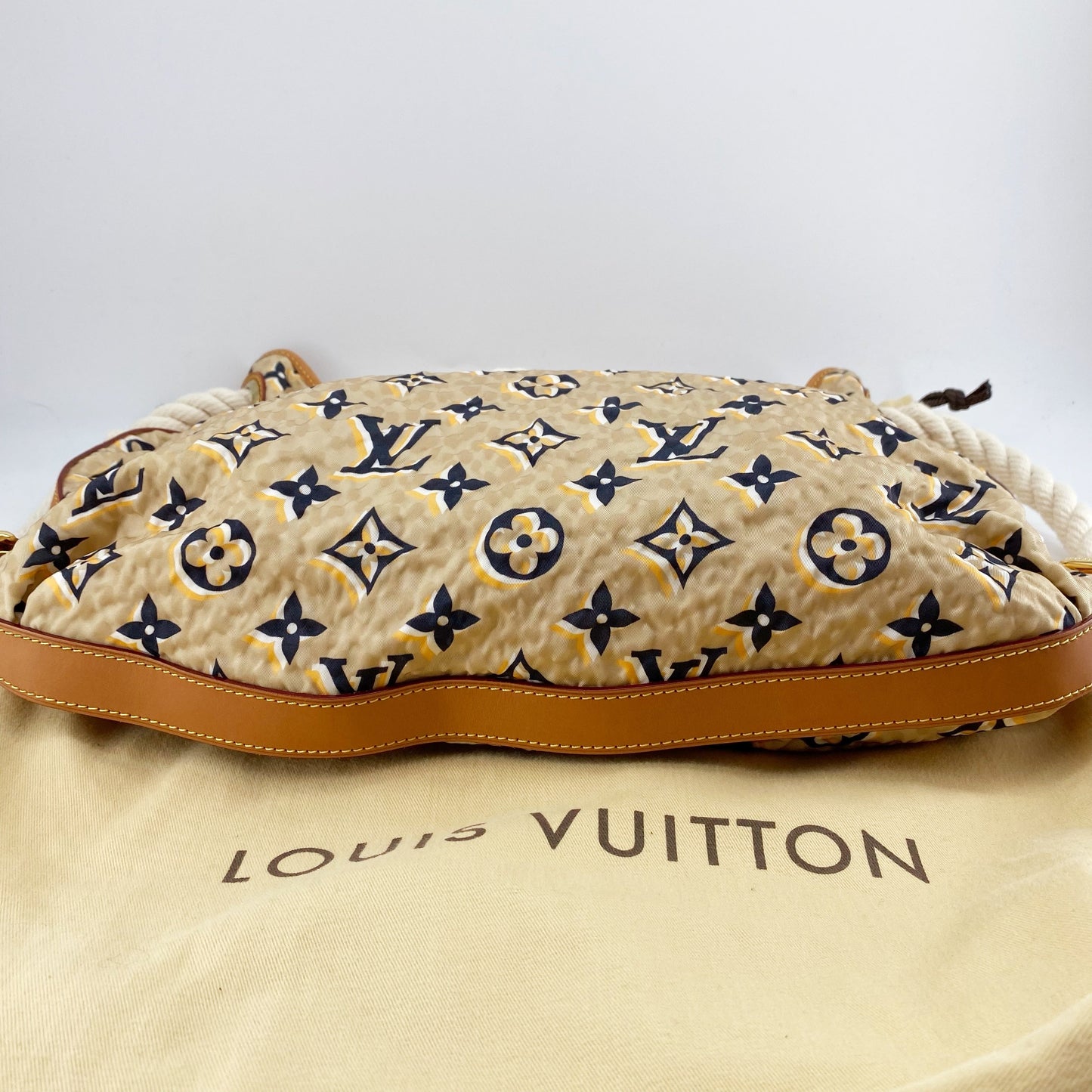 LOUIS VUITTON Limited Edition Tan Nylon Monogram Bulles PM Bag