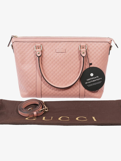 Gucci 2Way Tote Pink Guccissima Calfskin Leather