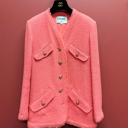Chanel Pink Tweed Jacket 20 FW