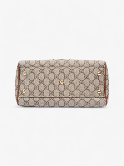 Gucci Boston Bee Bag GG Supreme / Brown Coated Canvas Small