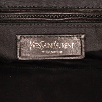Brown YSL Easy Y Patent Leather Tote