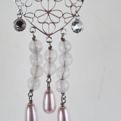 Christian Dior Heart Pink Clip On Earrings Costume Jewellery