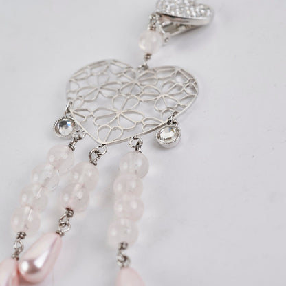 Christian Dior Heart Pink Clip On Earrings Costume Jewellery