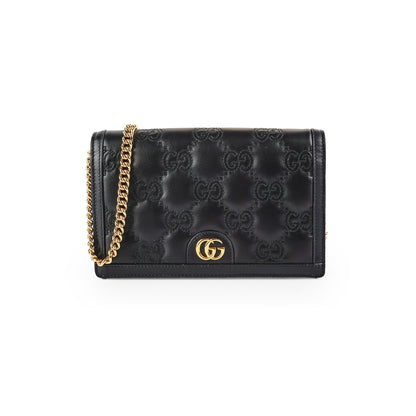 Gucci GG Matelasse Chain Wallet Black