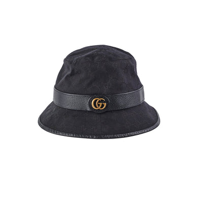 Gucci Monogram GG canvas Fedora Hat Small Black 57cm