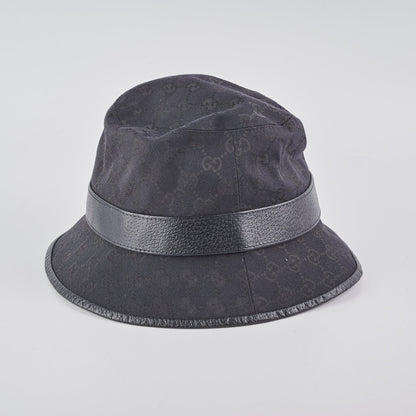Gucci Monogram GG canvas Fedora Hat Small Black 57cm