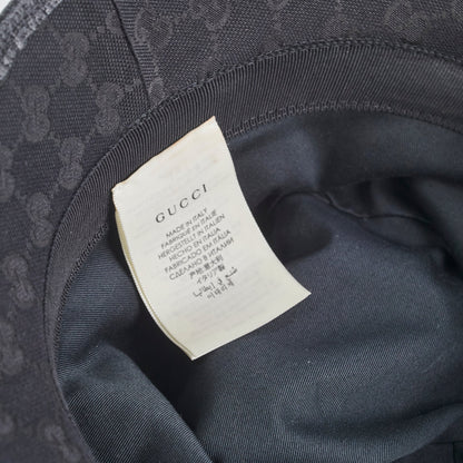 Gucci Monogram GG canvas Fedora Hat Small Black 57cm