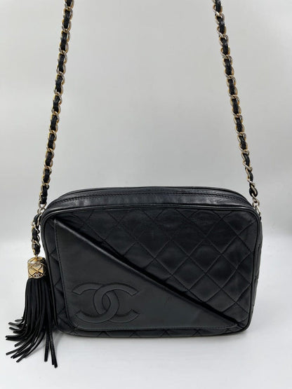 Chanel Camera Bag Lambskin Black Crossbody Bag 4