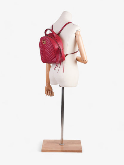 Gucci Marmont Backpack Red Matelasse Leather