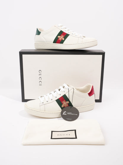 Gucci Ace Embroidered Bee White / Green / Red Leather EU 37 UK 4