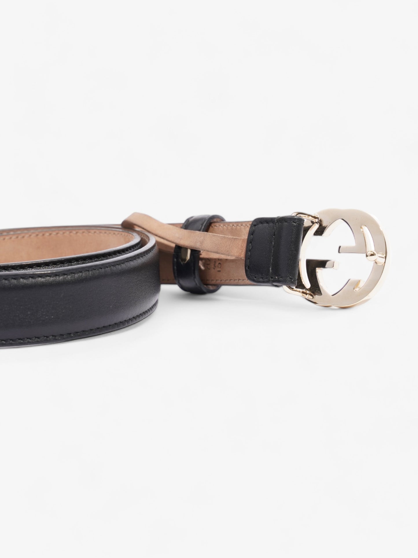 Gucci Interlocking G Thin Belt Black Leather 75cm 30"