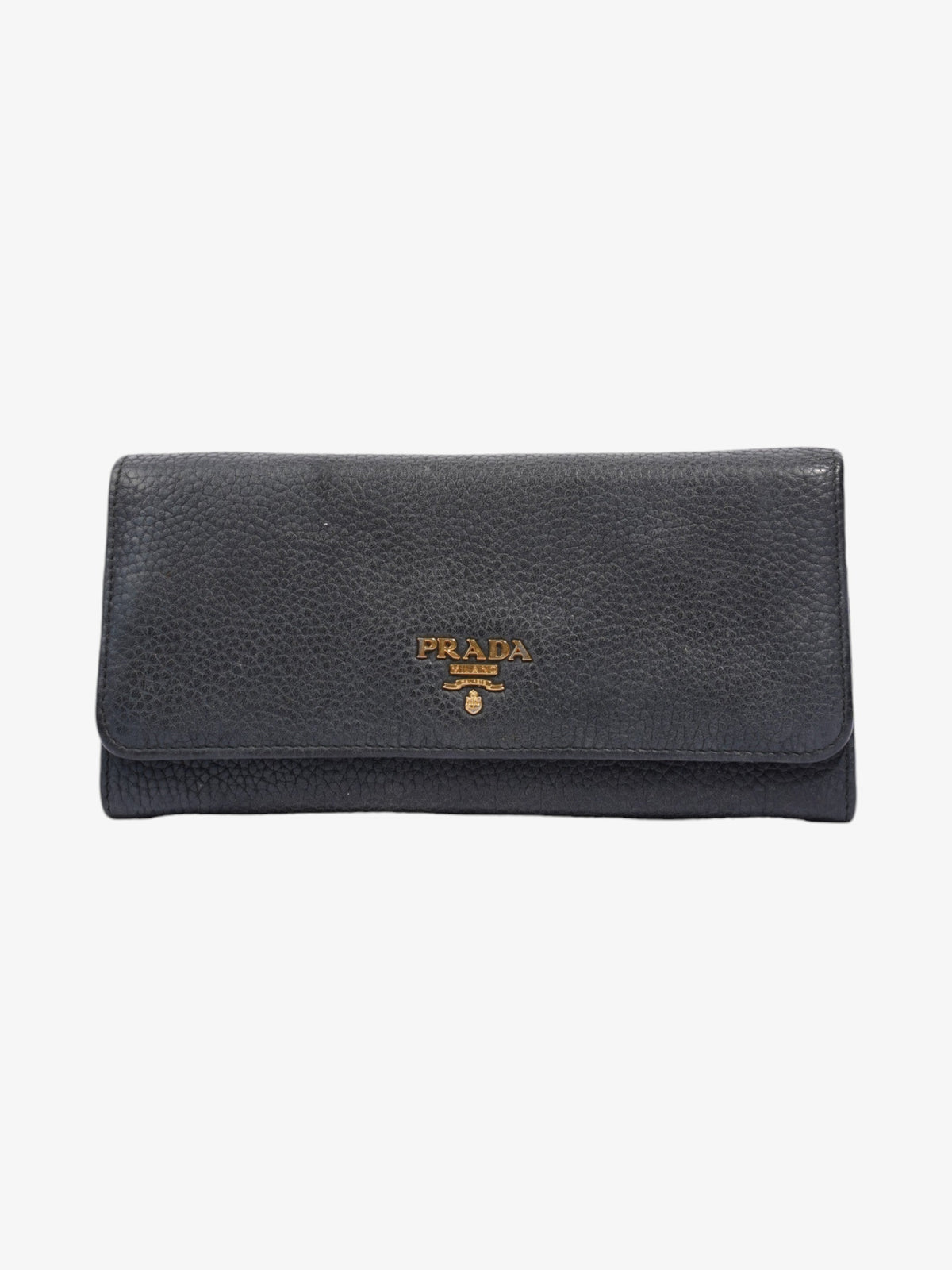 Prada Continental Wallet Dark Grey Leather