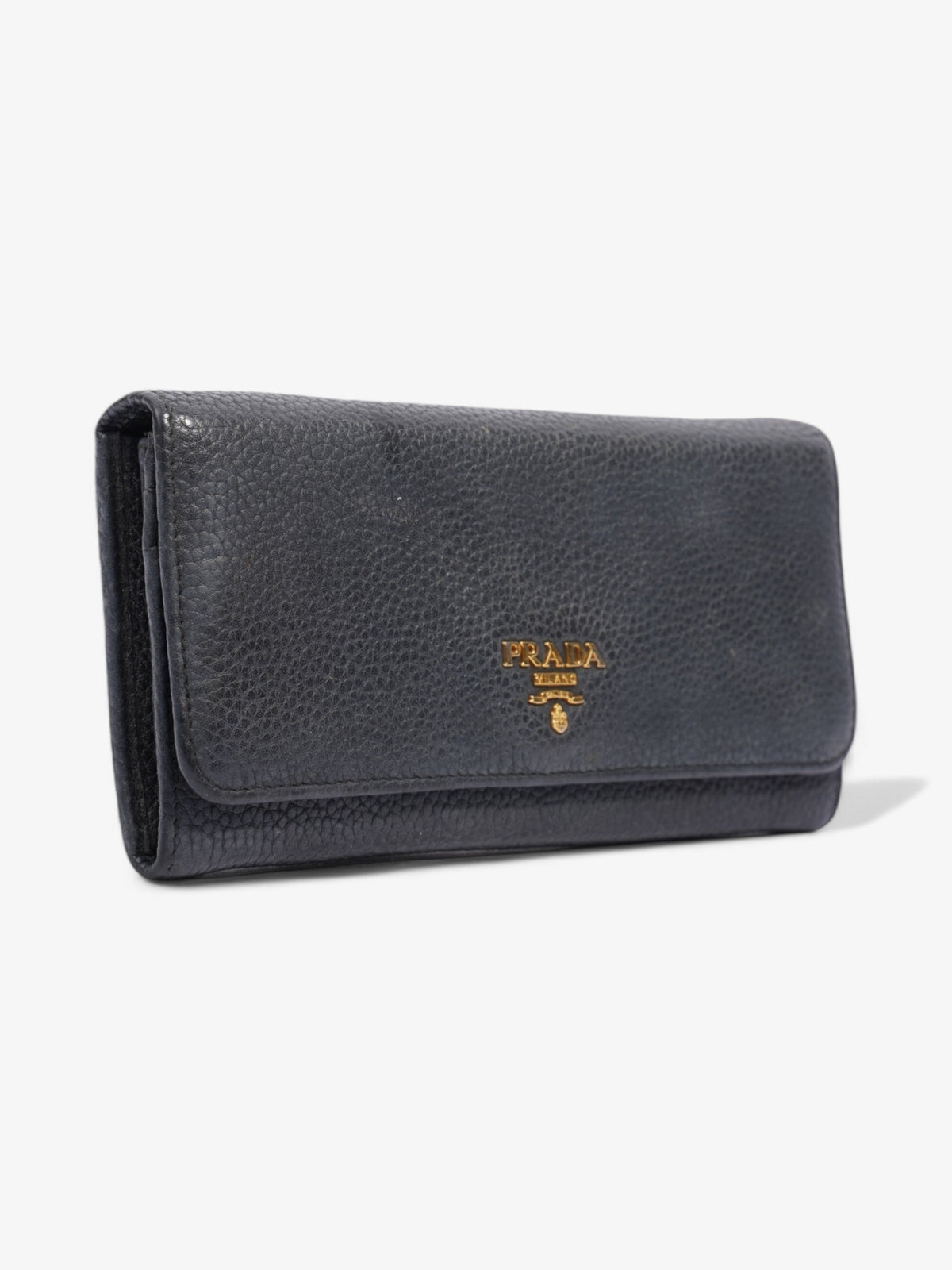 Prada Continental Wallet Dark Grey Leather
