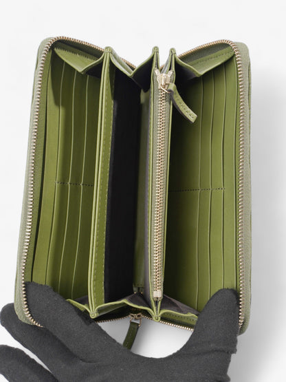 Gucci Microguccissima Continental Wallet Green Embossed Leather