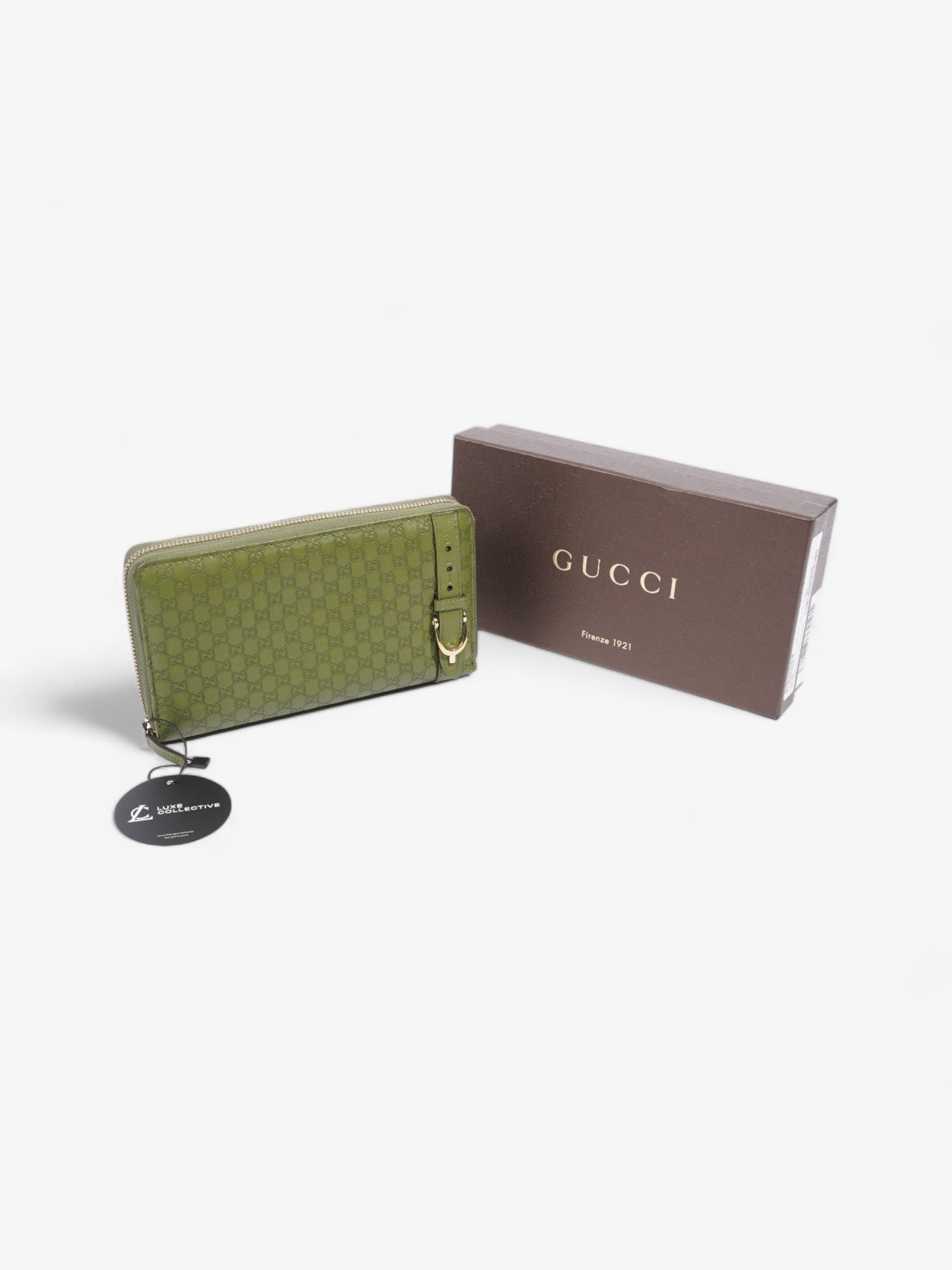 Gucci Microguccissima Continental Wallet Green Embossed Leather