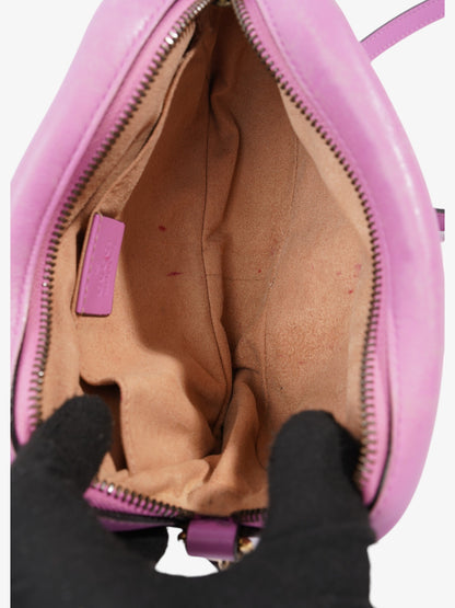 Gucci Marmont Zip Pink Matelasse Leather Mini