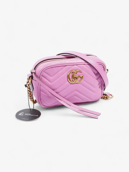 Gucci Marmont Zip Pink Matelasse Leather Mini
