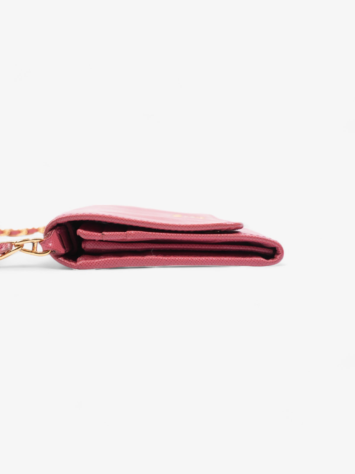 Prada Wallet On Chain Pink Saffiano Leather