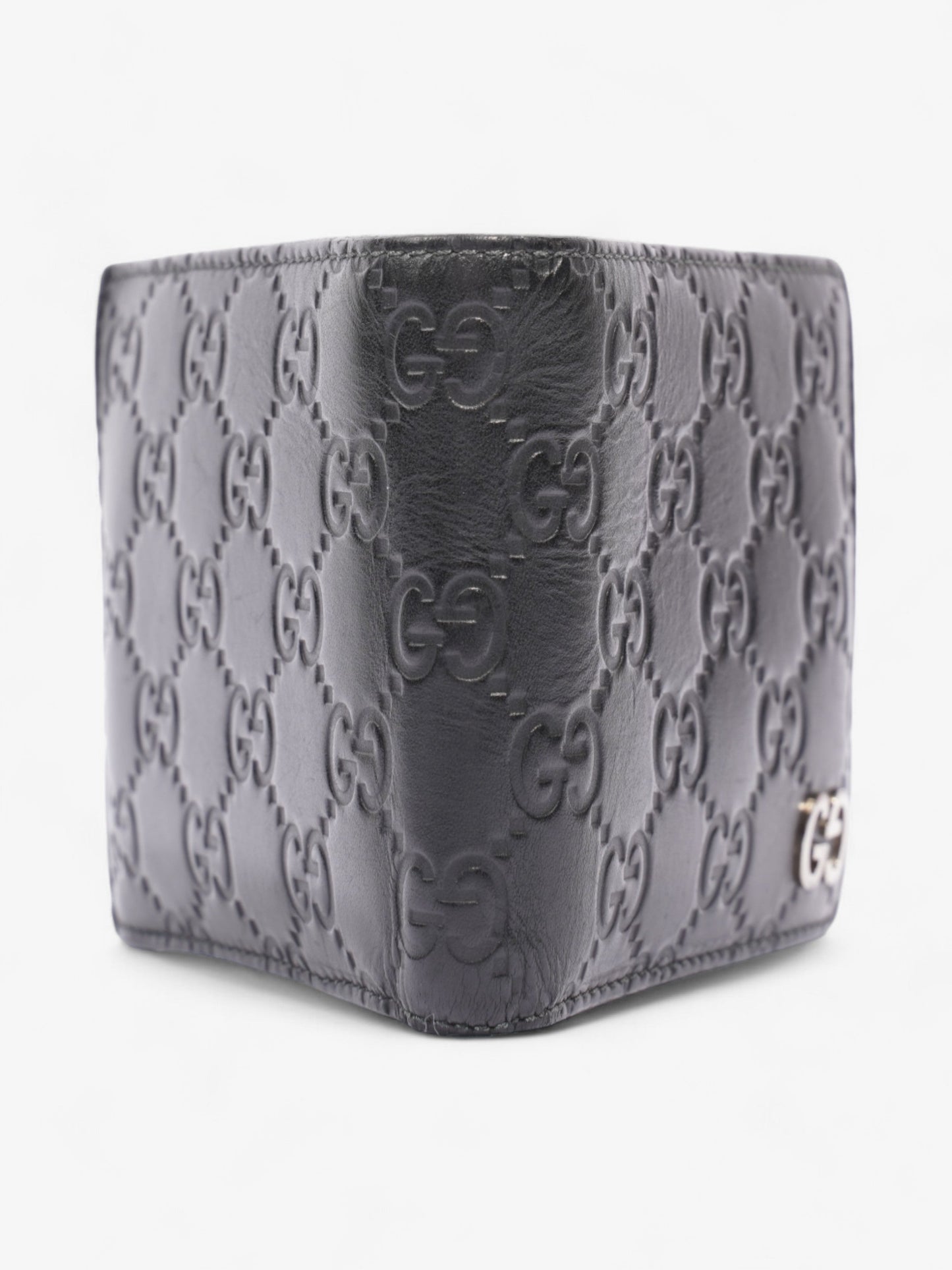 Gucci Guccissima Compact Wallet Black Leather