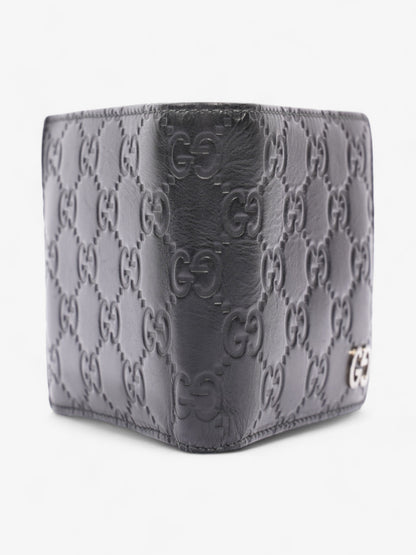 Gucci Guccissima Compact Wallet Black Leather