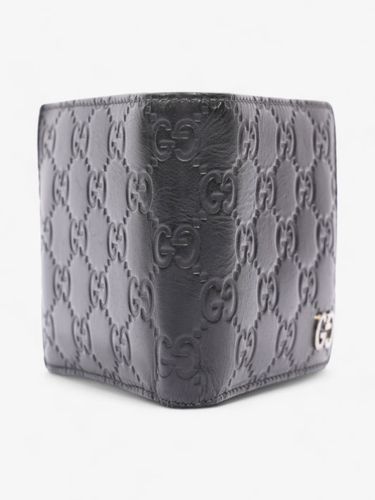 Gucci Guccissima Compact Wallet Black Leather