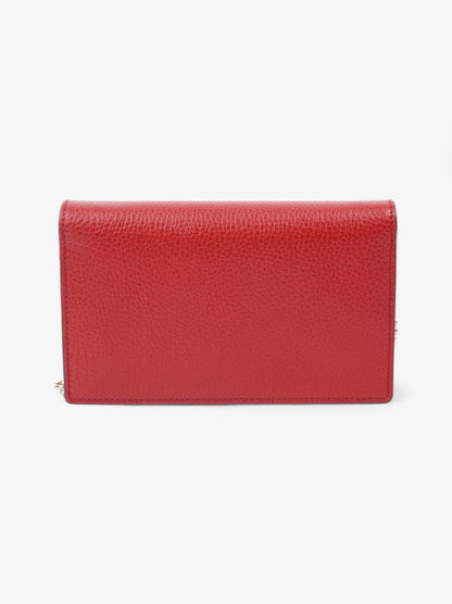 Gucci Interlocking G Leather Chain Wallet Red Leather
