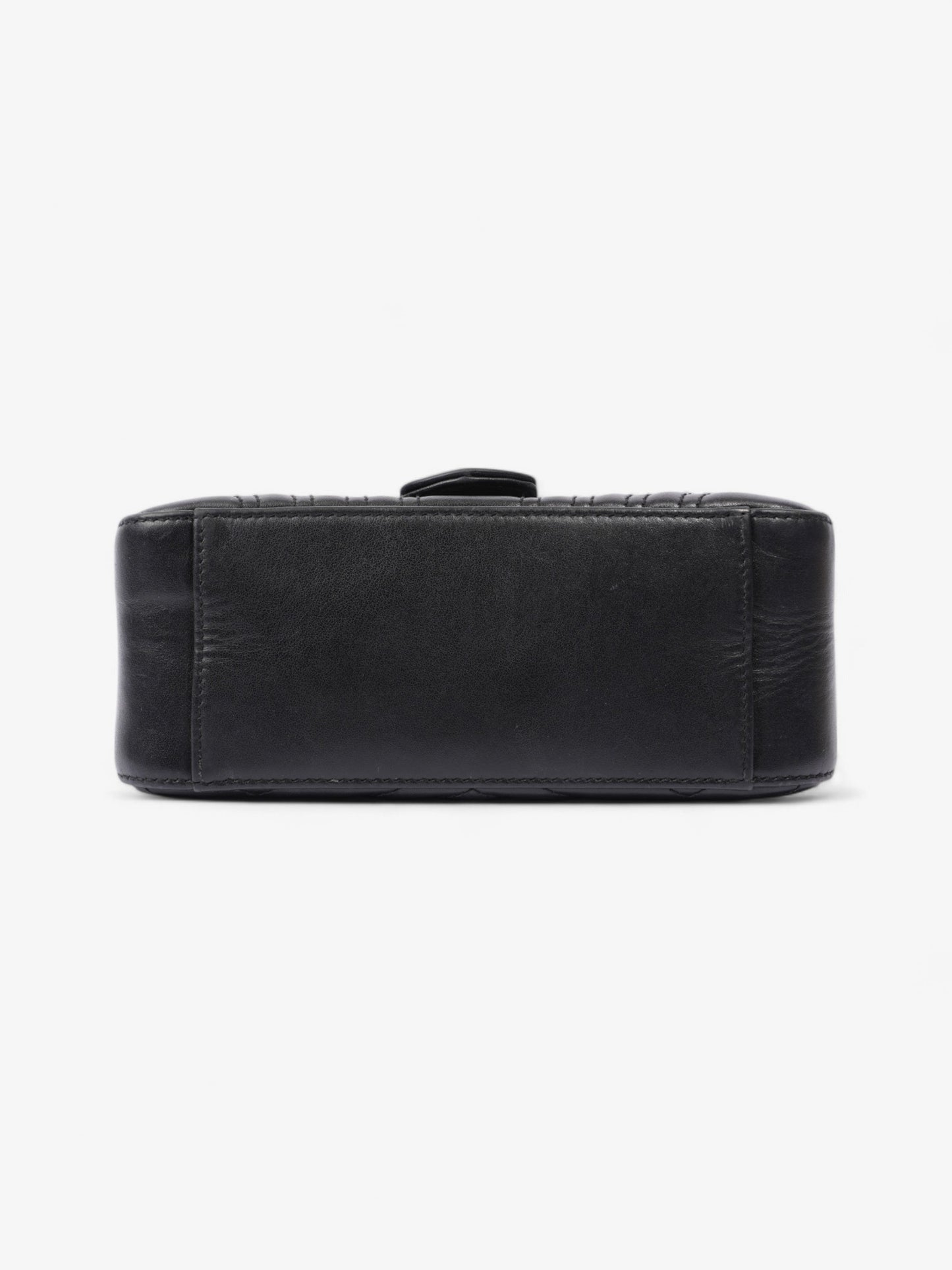 Gucci GG Marmont Top Handle Bag Black Matelasse Leather Mini