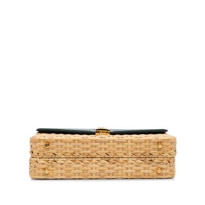 Gucci Sylvie Wicker Small Green Beige