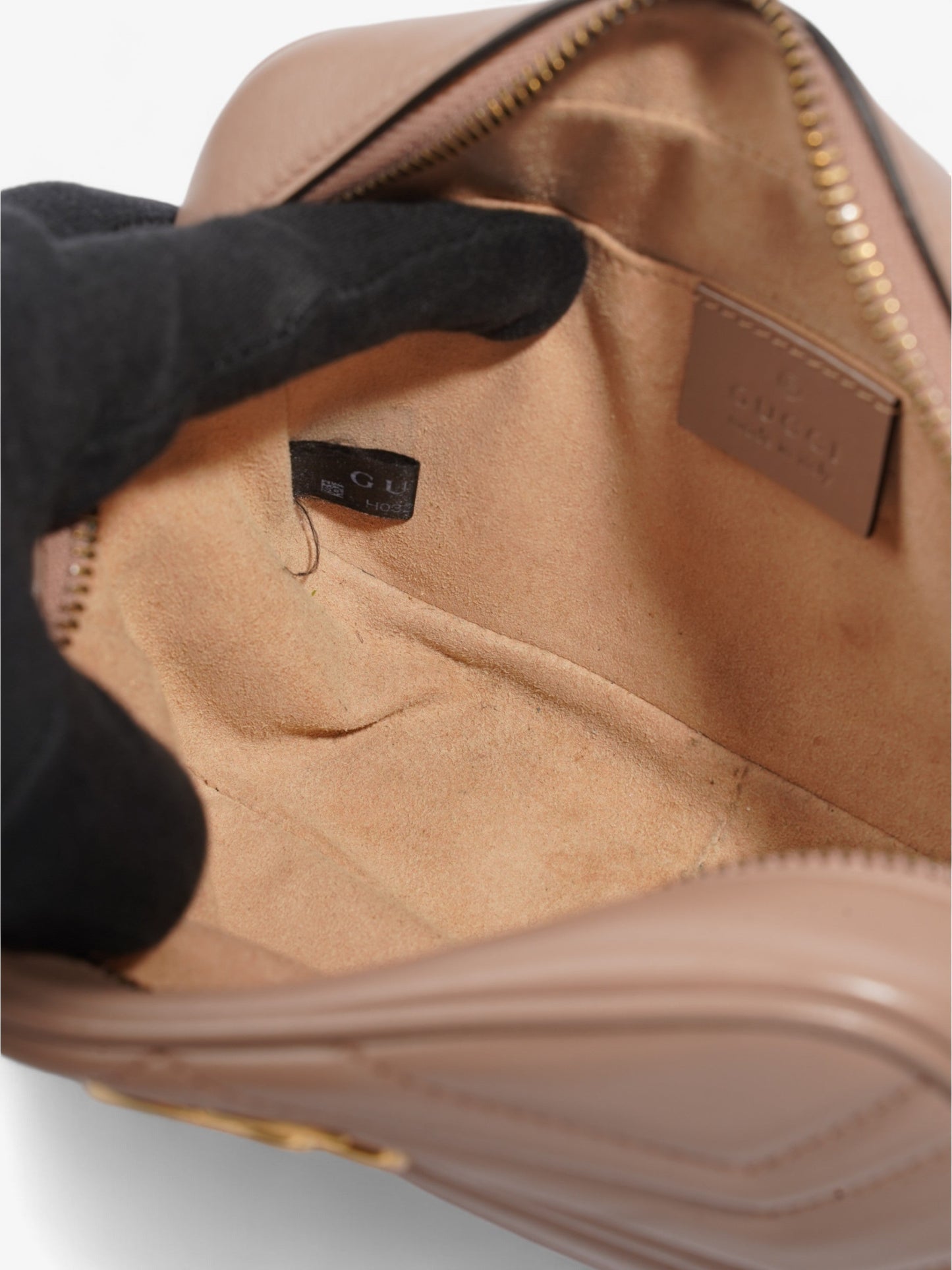 Gucci GG Marmont Taupe Matelasse Leather Mini