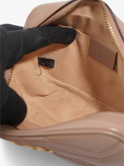 Gucci GG Marmont Taupe Matelasse Leather Mini