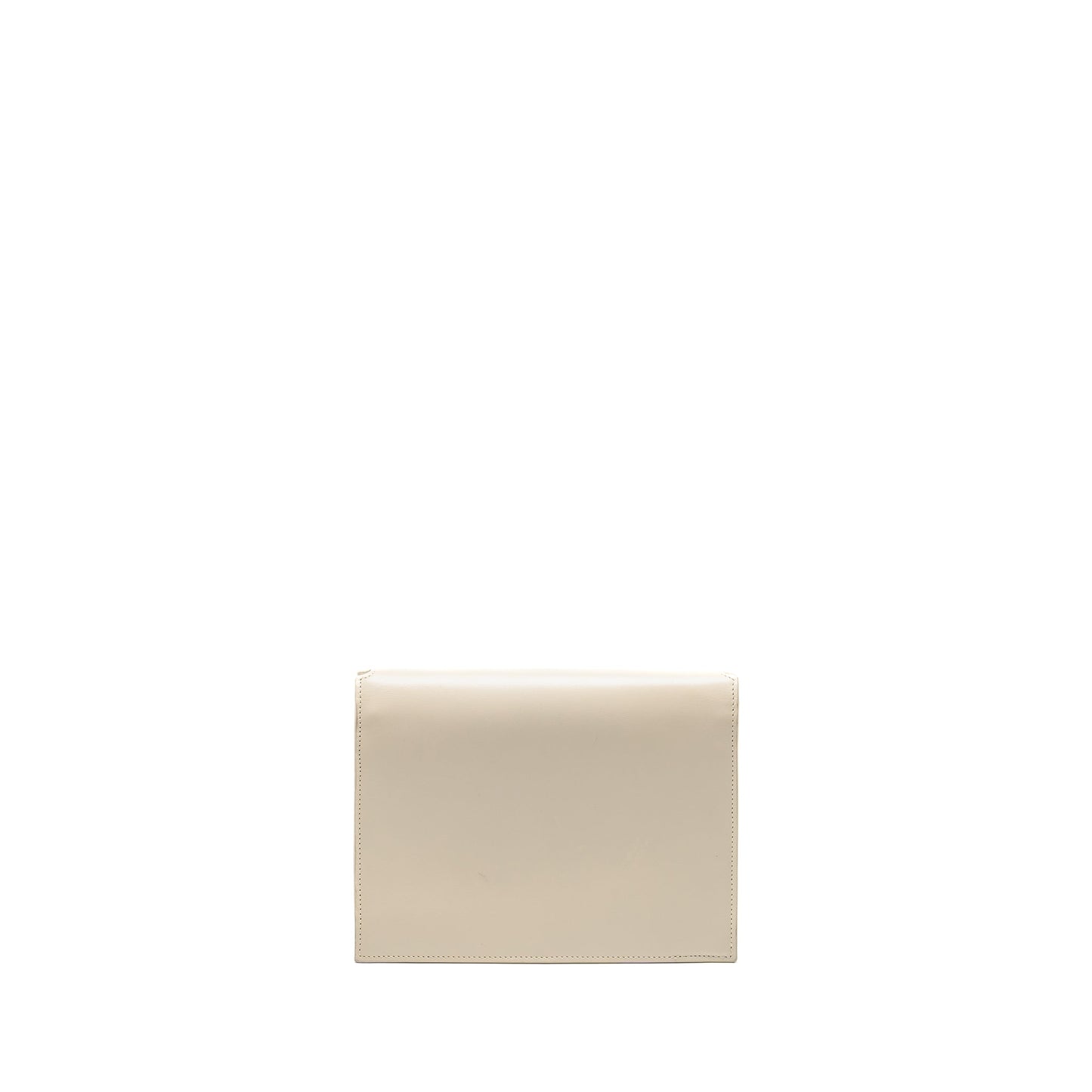 Saint Laurent/YSL Cassandra Chain Wallet Calfskin White GHW