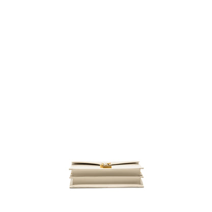 Saint Laurent/YSL Cassandra Chain Wallet Calfskin White GHW