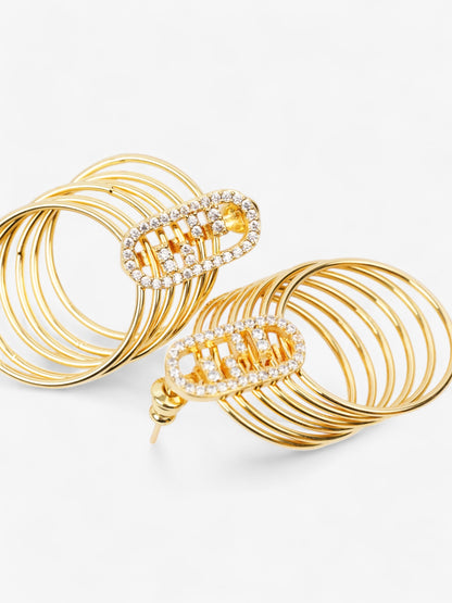Fendi FF Six Hoop Gold / White Base Metal