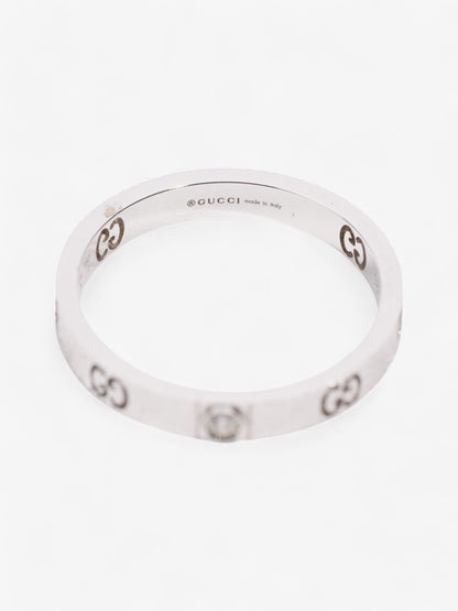 Gucci GG Cut Out Diamond Ring White Gold White Gold 18 (Circumference - 58mm)
